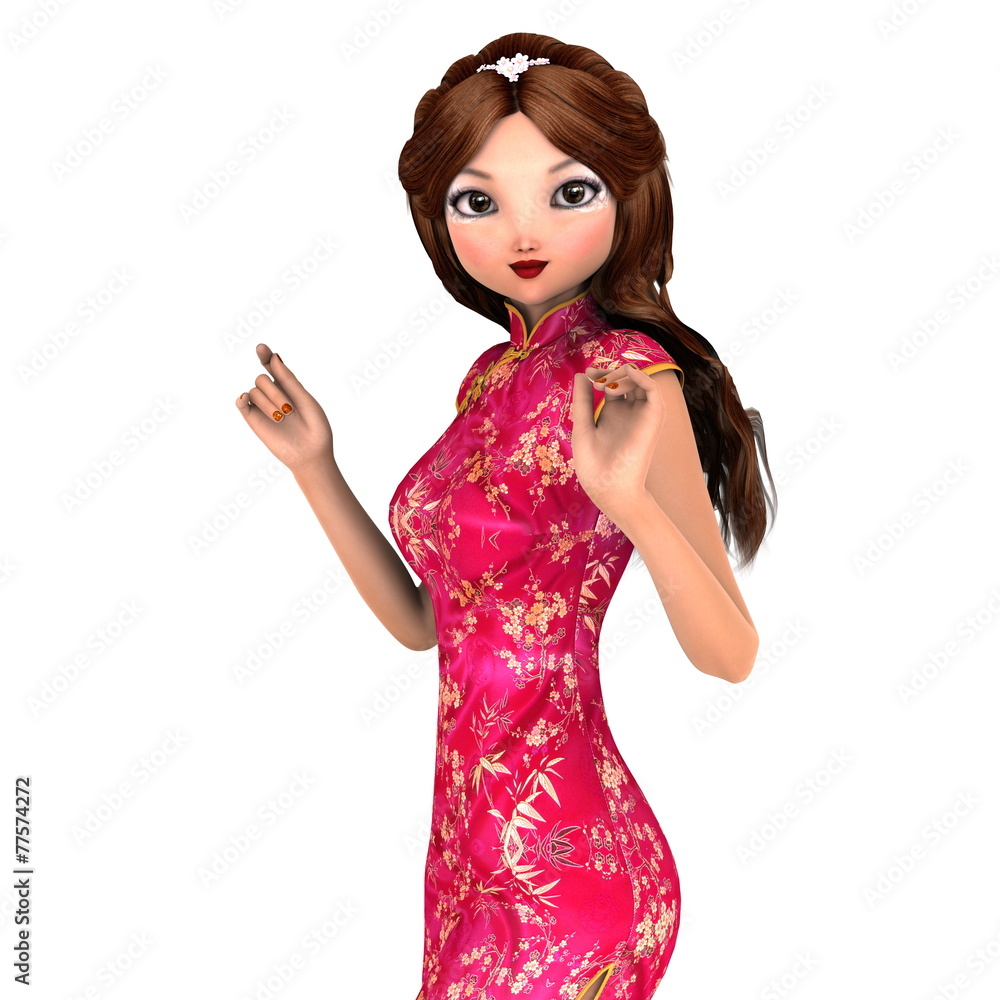 チャイナドレスの女性