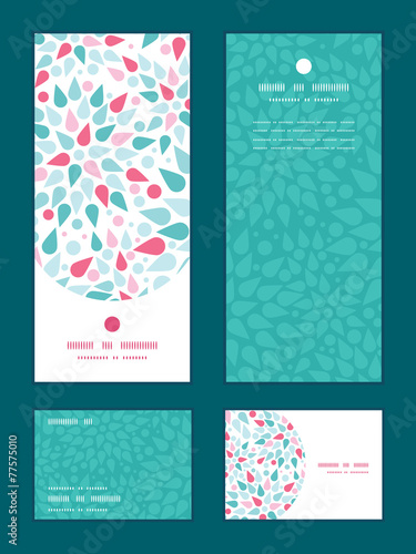 Vector abstract colorful drops vertical frame pattern invitation