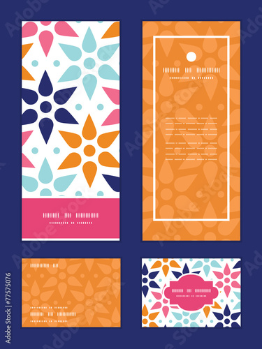 Vector abstract colorful stars vertical frame pattern invitation
