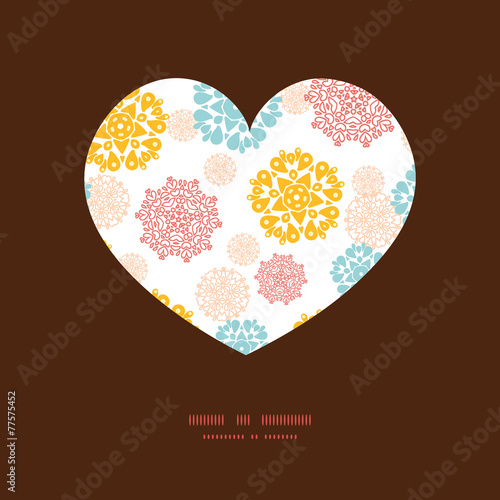 Vector abstract decorative circles stars heart silhouette