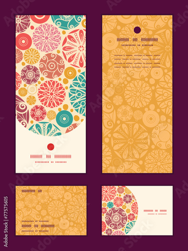 Vector abstract decorative circles vertical frame pattern