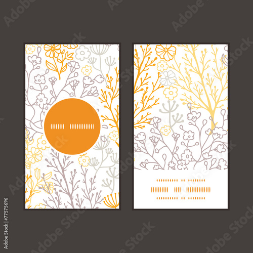 Vector magical floral vertical round frame pattern business