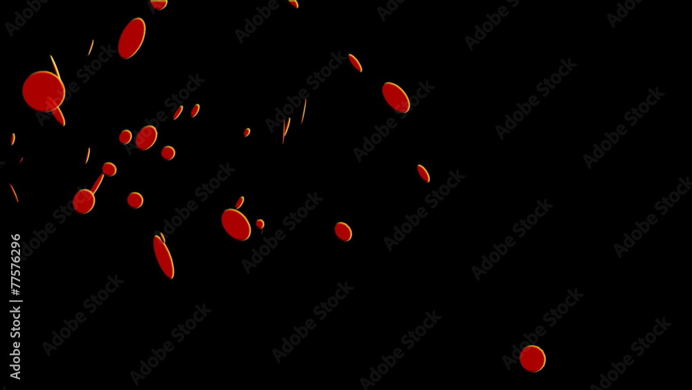 Animated red circles flying Animated red circles flying