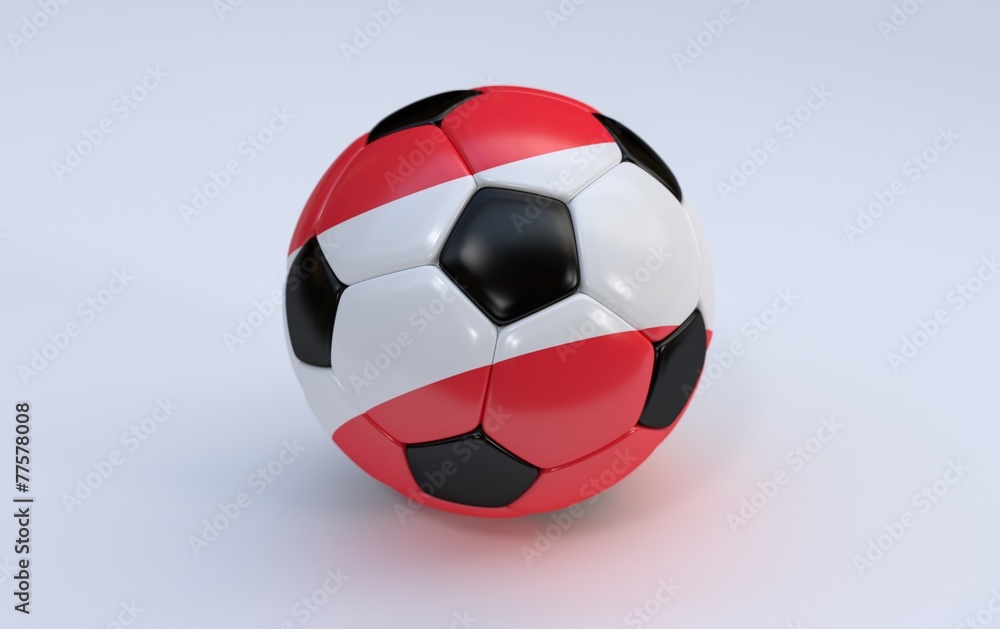 Fototapeta premium Soccer ball with Austria flag