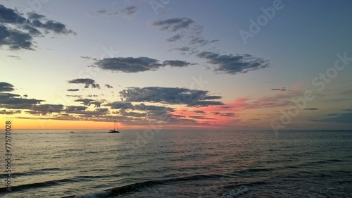 Boat at sunset