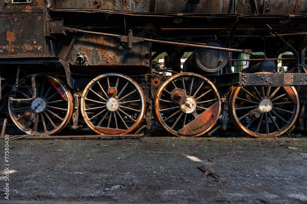 Wheels of an old train