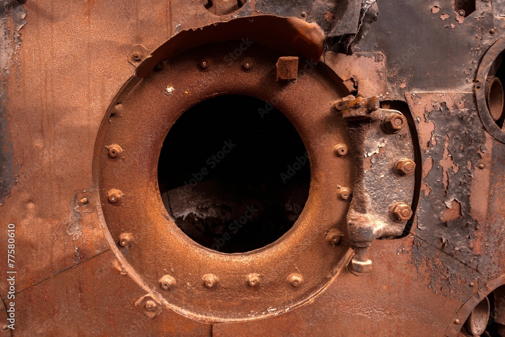 Industrial worn metal closeup photo