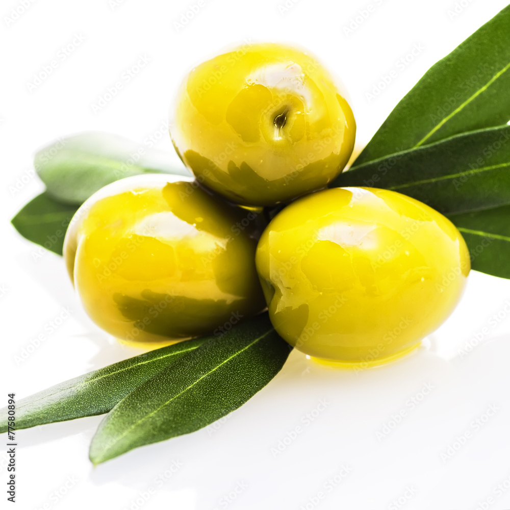 Olives isolated on white background