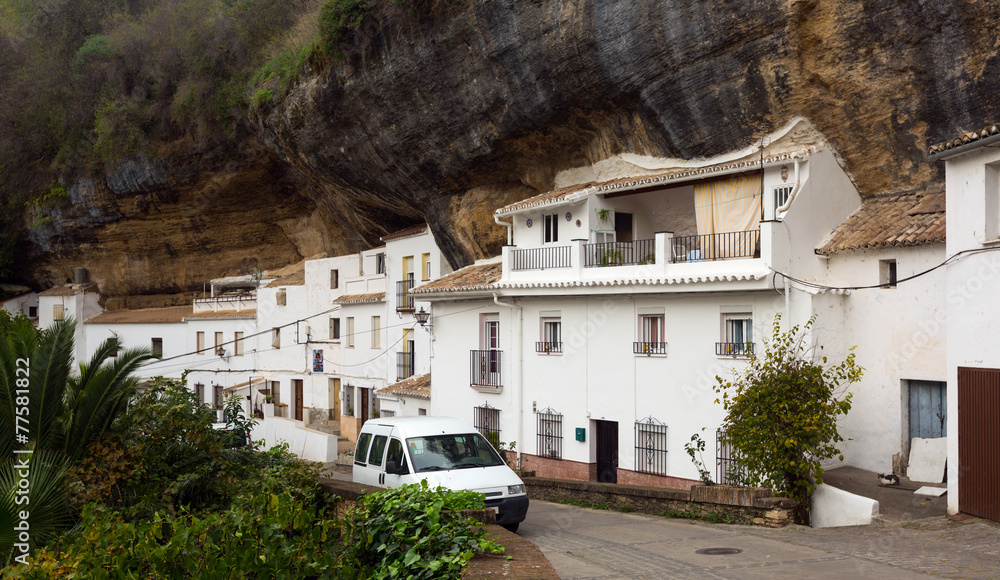 Dwellings built into rock. Setenil de las Bodegas