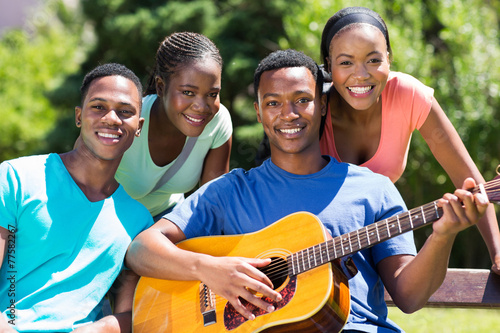 group of african college friends