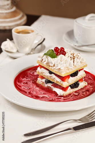 Appetizing french millefeuille dessert