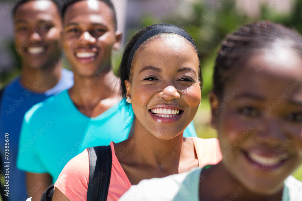 female african university student with friends female african university student with friends