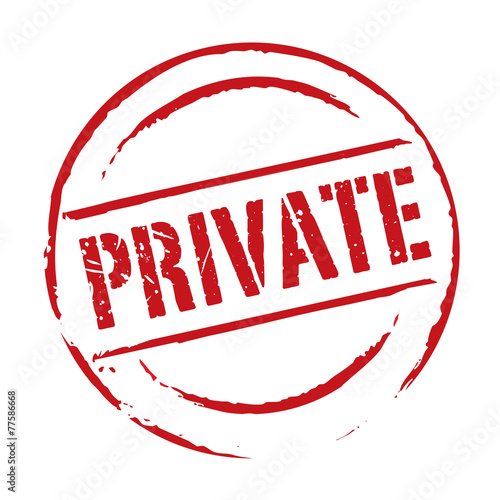 Red vector grunge stamp PRIVATE