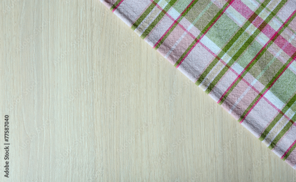 Napkin on wooden table Napkin on wooden table