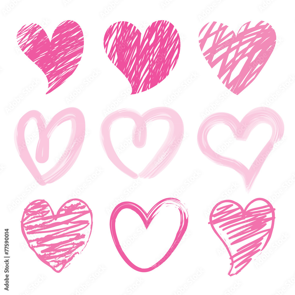 Sweetheart I Love You Valentine Heart Brush Cute Cartoon Vector