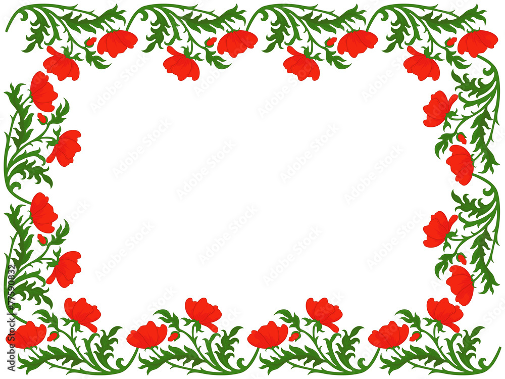 Greeting card with red poppies Greeting card with red poppies