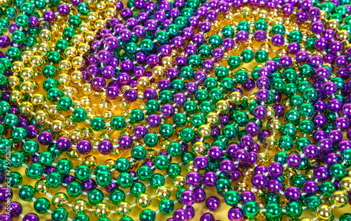 Canvastavla Colorful Mardi Gras beads background