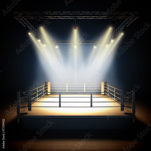 Empty professional boxing ring.