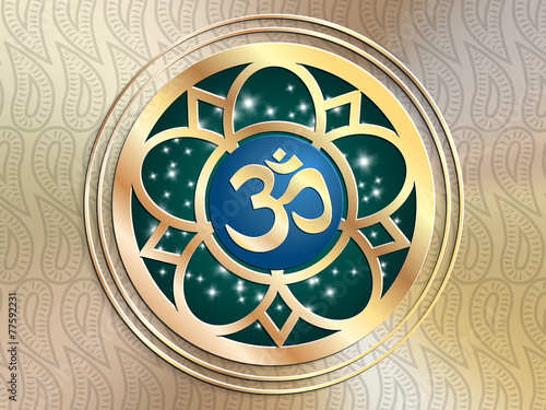 illustration: OM symbol,amulet from Nepal