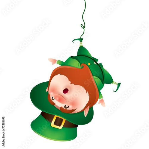 Leprechaun hanging upside down