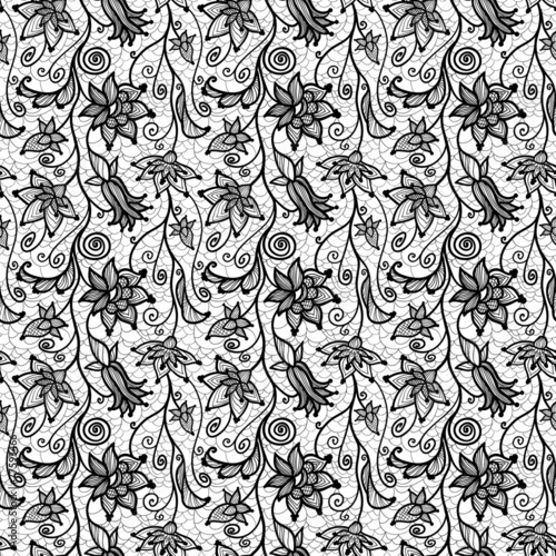 Flower lacy seamless background