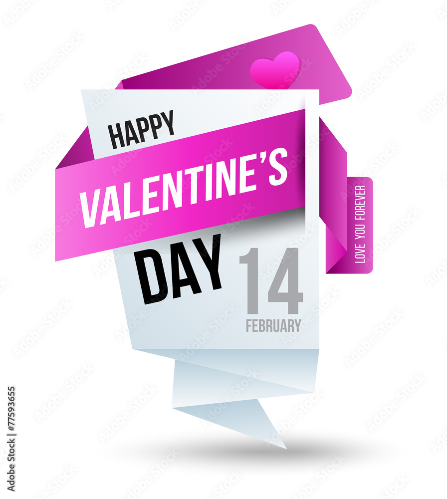Origami vector banners Happy Valentine's Day. Origami vector banners Happy Valentine's Day.