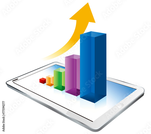 digital tablet graph Vector