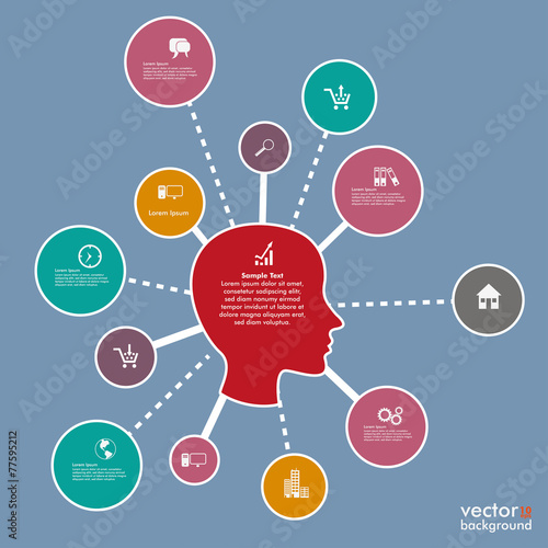 Infographic Head Networks Flat
