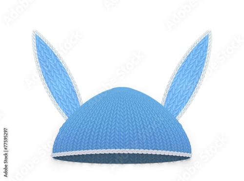 Blue easter rabbit hat with ears