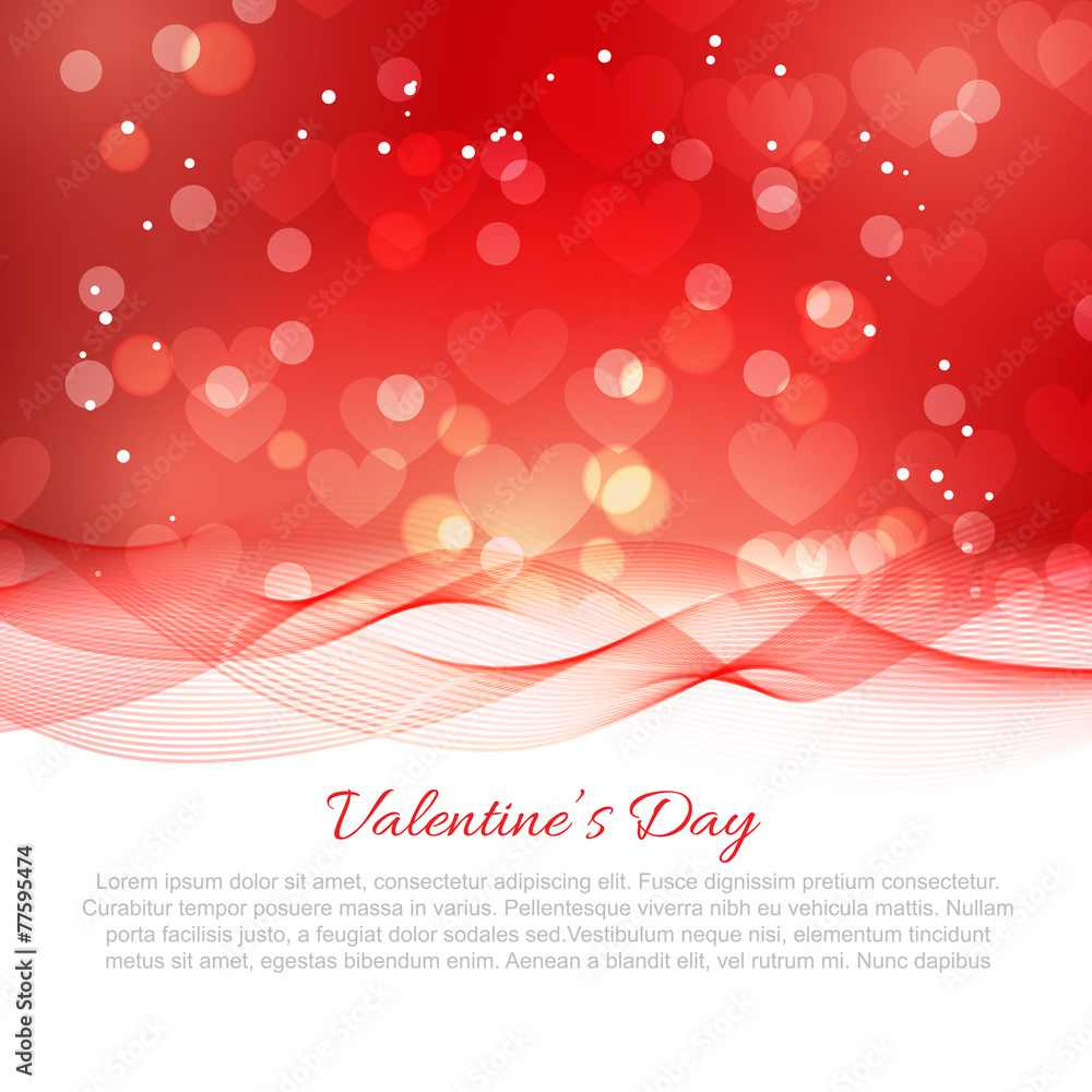 valentine day background with wave effect