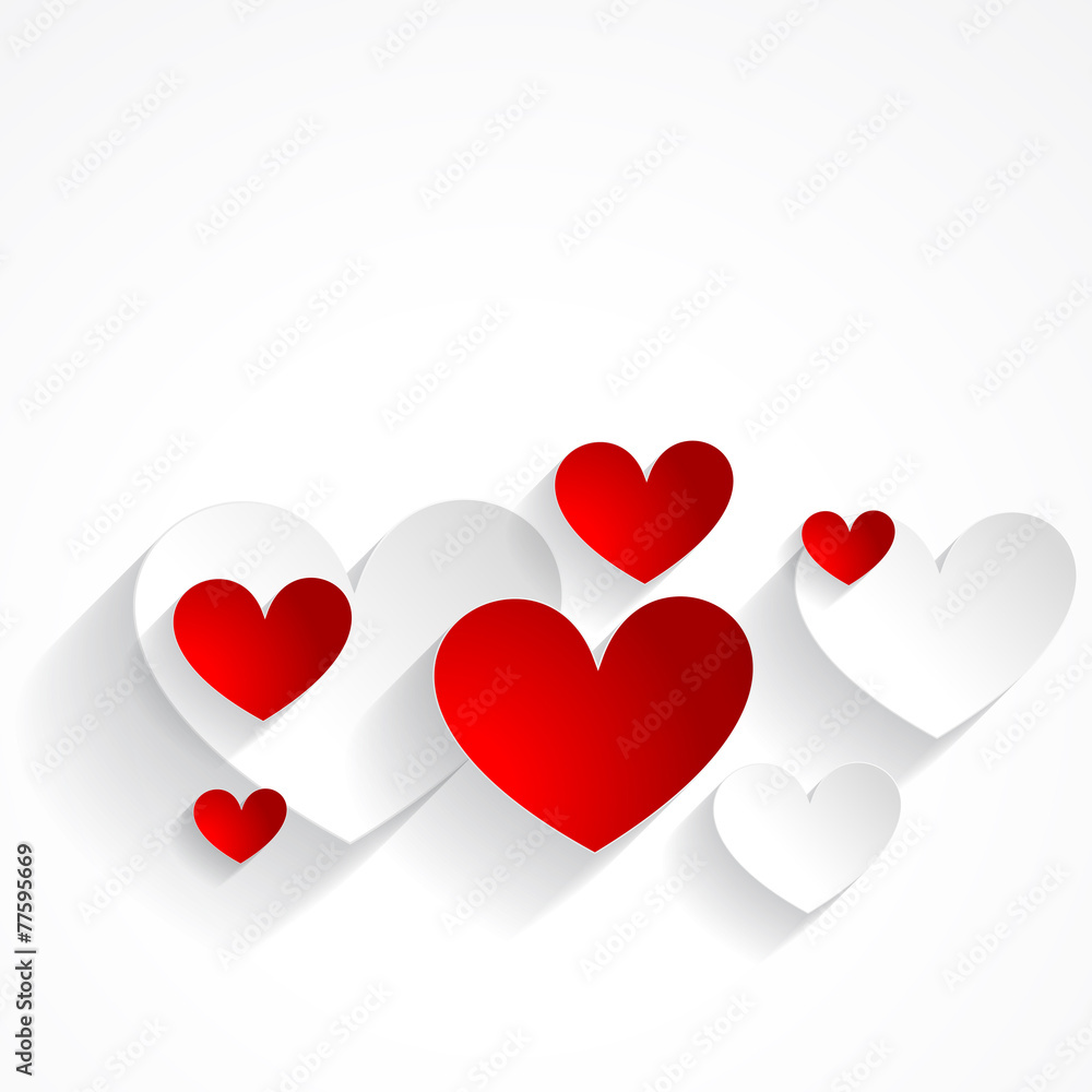 beautiful hearts isolated in white background