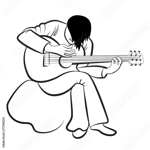 Guitarist playing the guitar