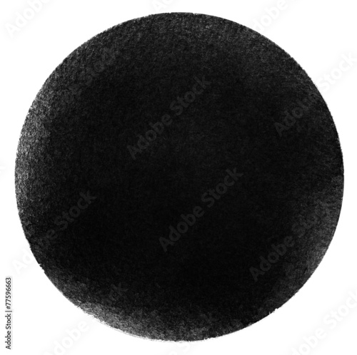 Monochrome grey circle watercolor isolated