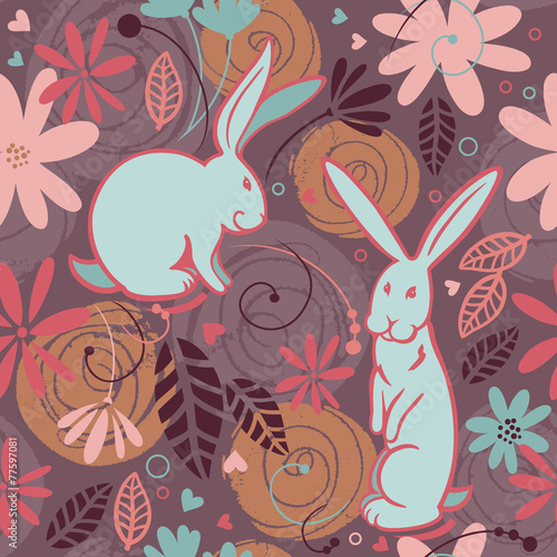 seamless pattern  bunny