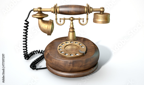 Quadro em tela Vintage Telephone Isolated