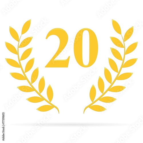 Lauriers 20 gold sur fond blanc