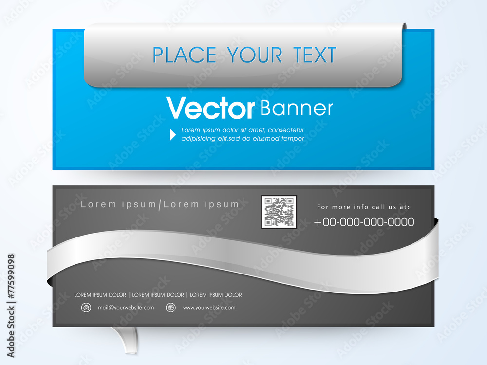 Creative Website header or banner set in blue and black color. Creative Website header or banner set in blue and black color.