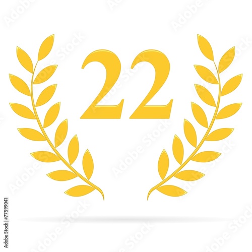 Lauriers 22 gold sur fond blanc