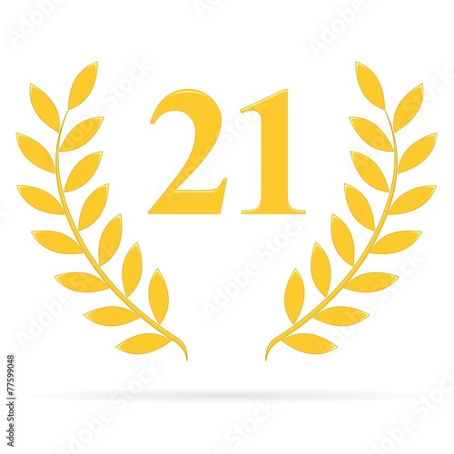 Lauriers 21 gold sur fond blanc