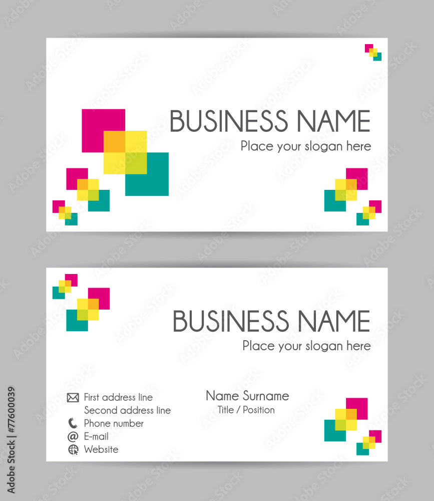 Business card. Flat design. Front and back set II. Business card. Flat design. Front and back set II.