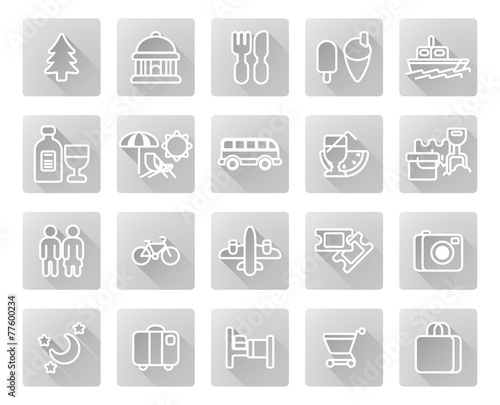Travel and tourism icon set