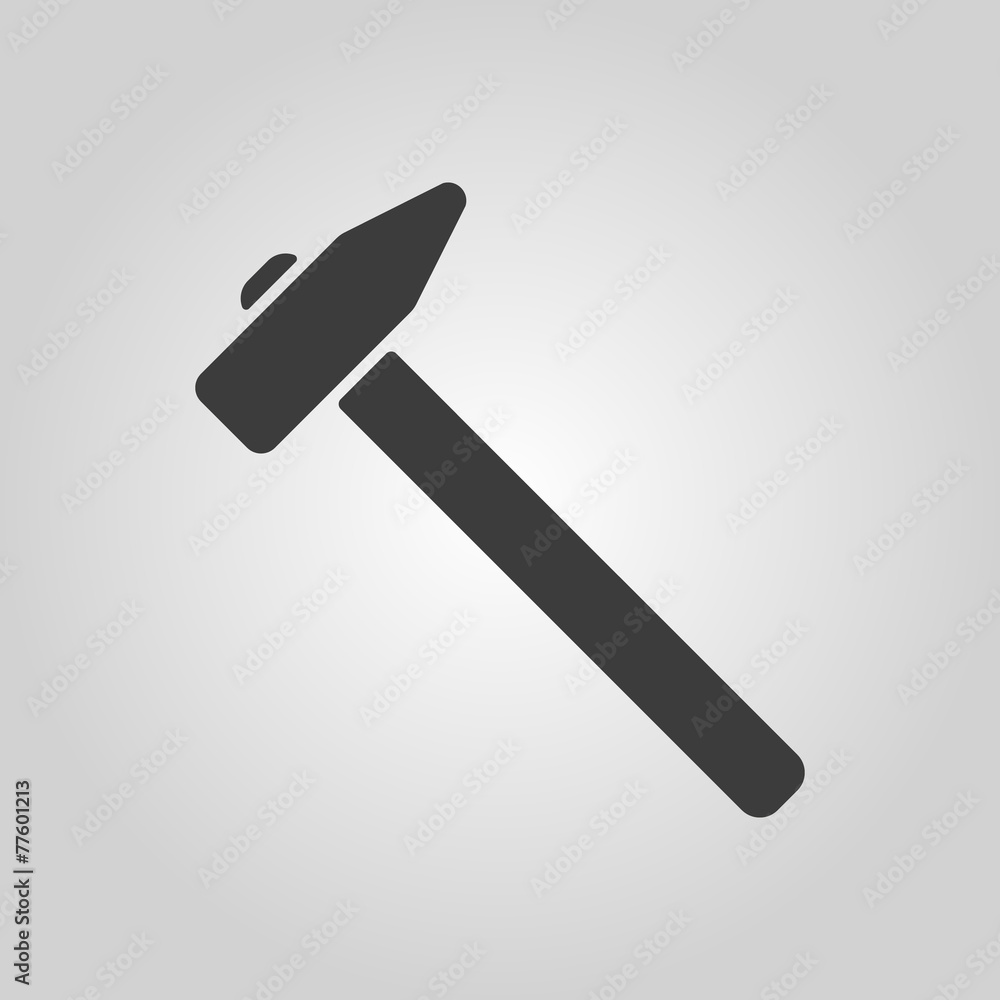 The hammer icon. Hammer symbol. Flat The hammer icon. Hammer symbol. Flat