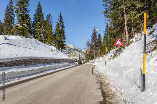 Mountain Road in Winter