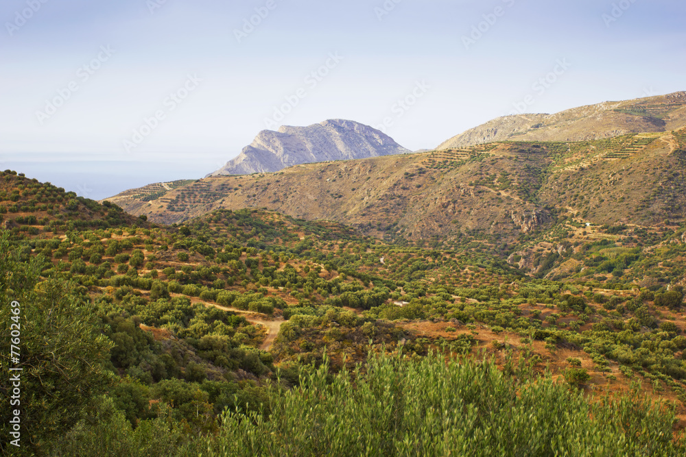 Obraz premium beautiful hilly landscape, Crete, Greece