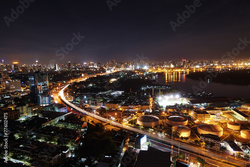 Bangkok night light panorama © para827