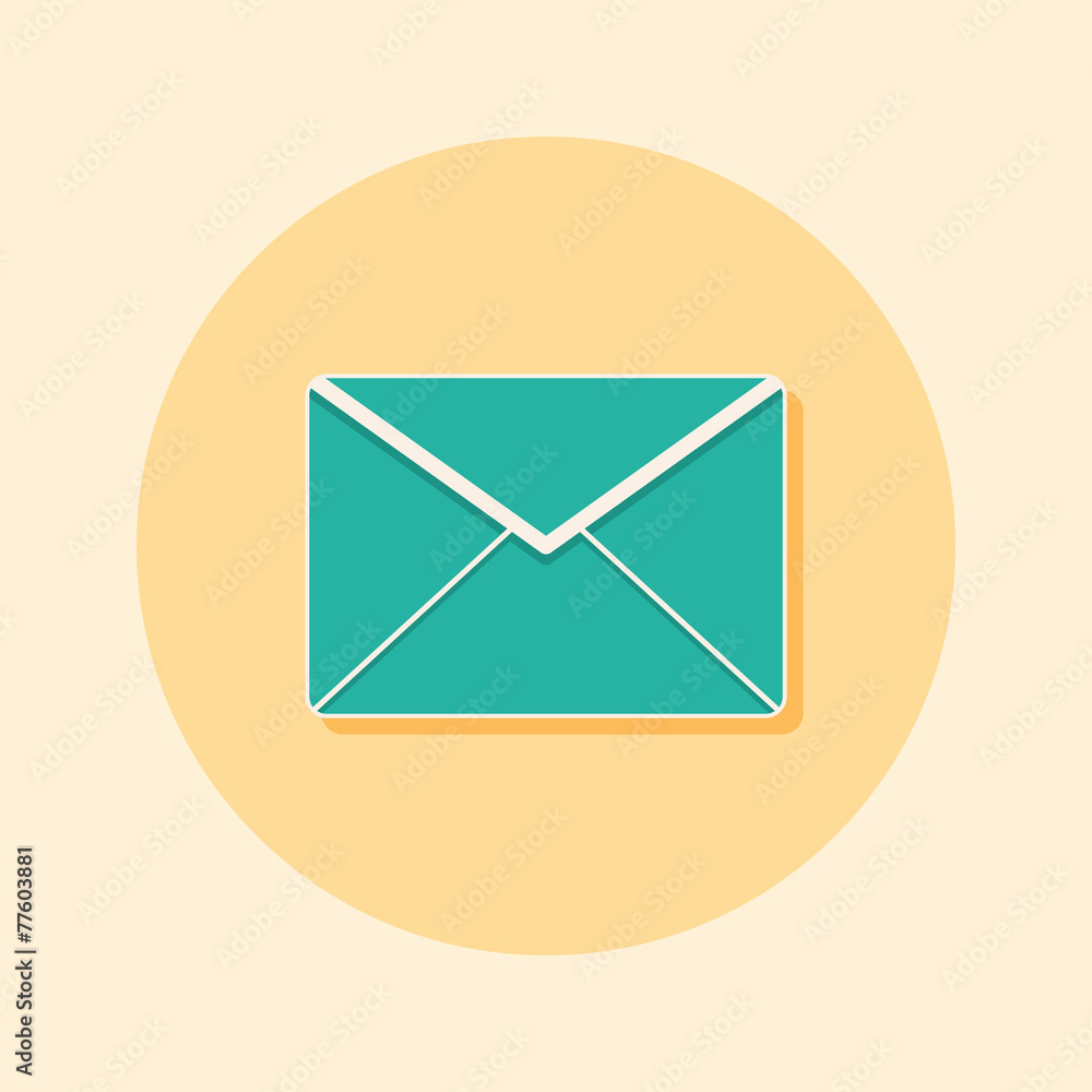 Flat letter icon with shadow. Sms or email symbol. Flat letter icon with shadow. Sms or email symbol.