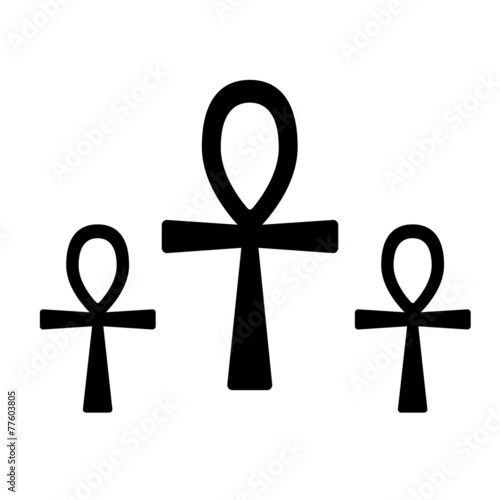 Set of ancient egypt symbol Ankh. Crux Ansata.