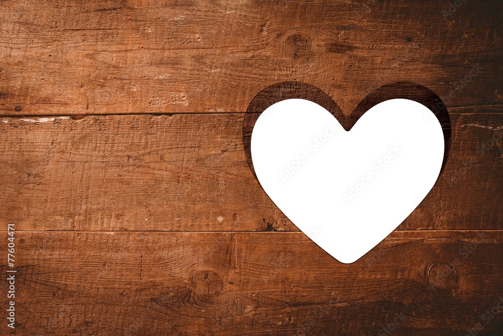 Heart cut out in wood Heart cut out in wood