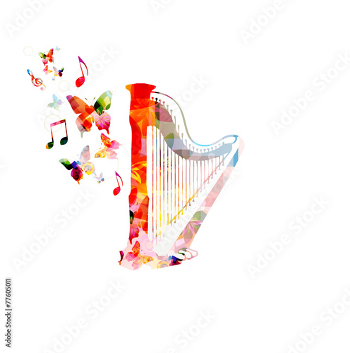 Fotografie, Tablou Colorful music background. Vector