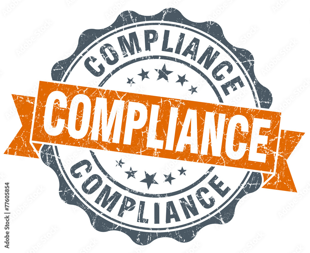 Fototapeta premium compliance orange vintage seal isolated on white